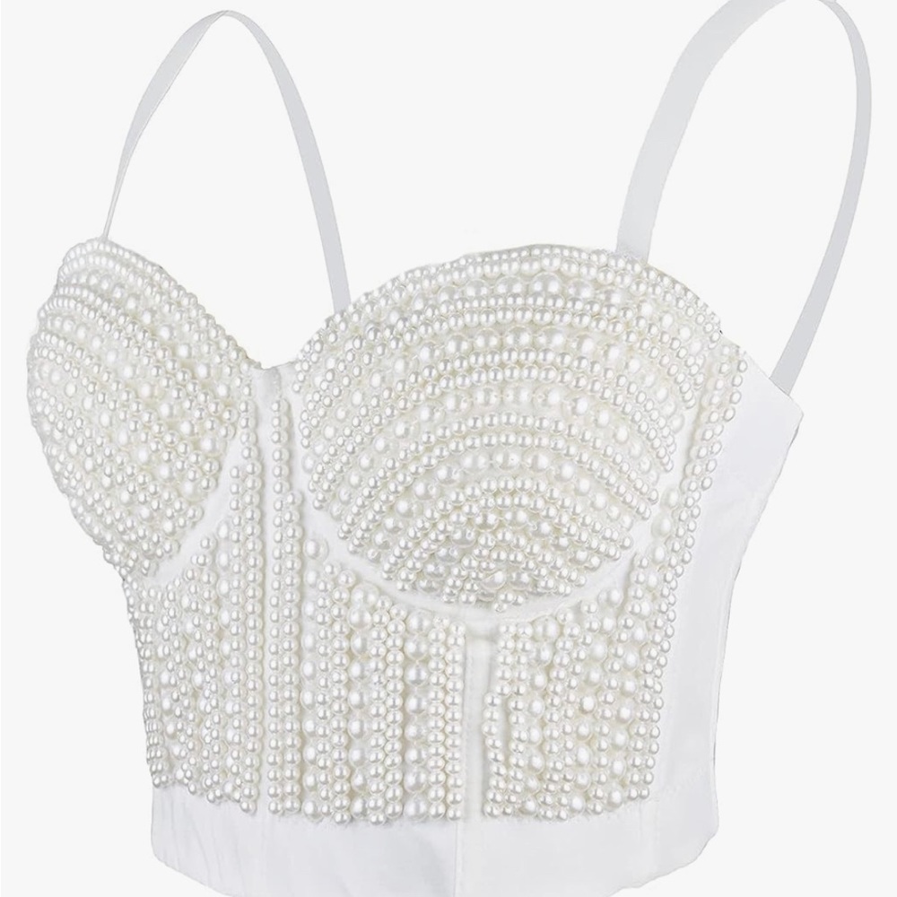Cropped pearl bodice bachelorette